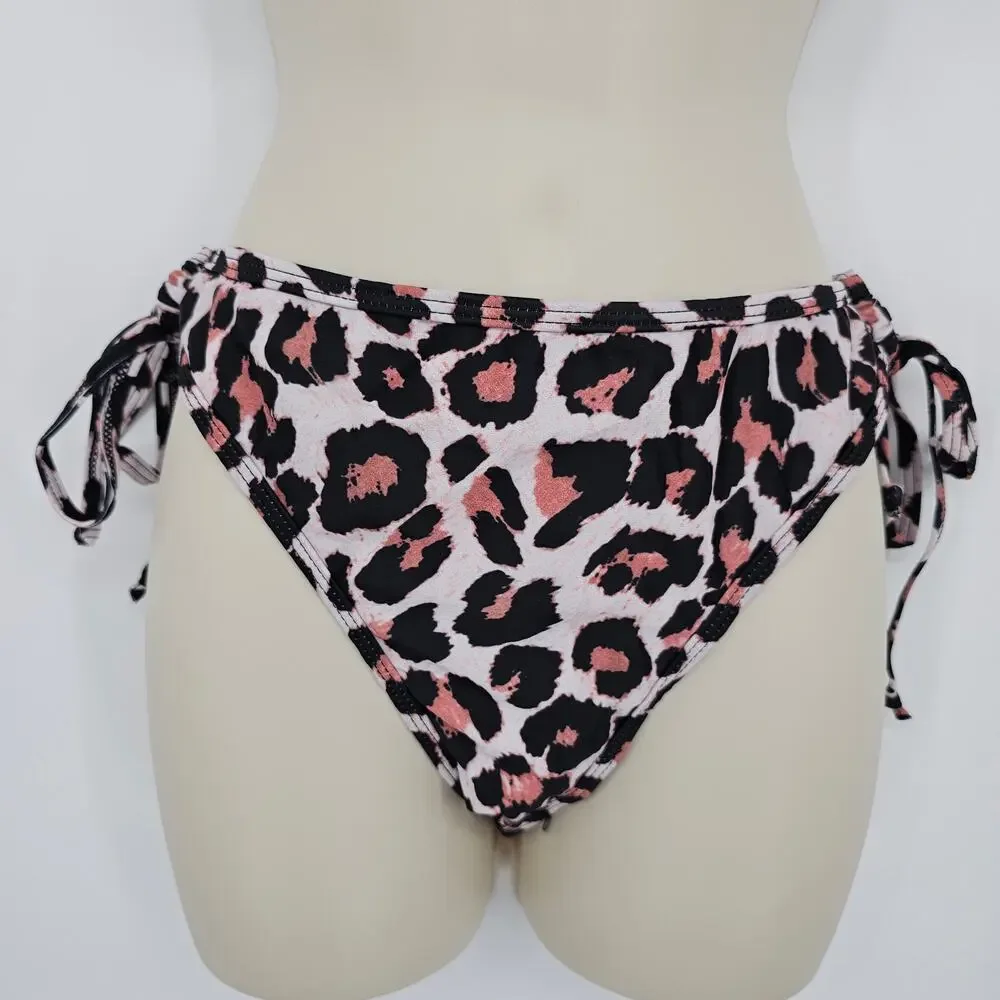 Zando Womans size XL String Bikini Halter Tie 2 Piece Swimsuit Animal Print NWOT